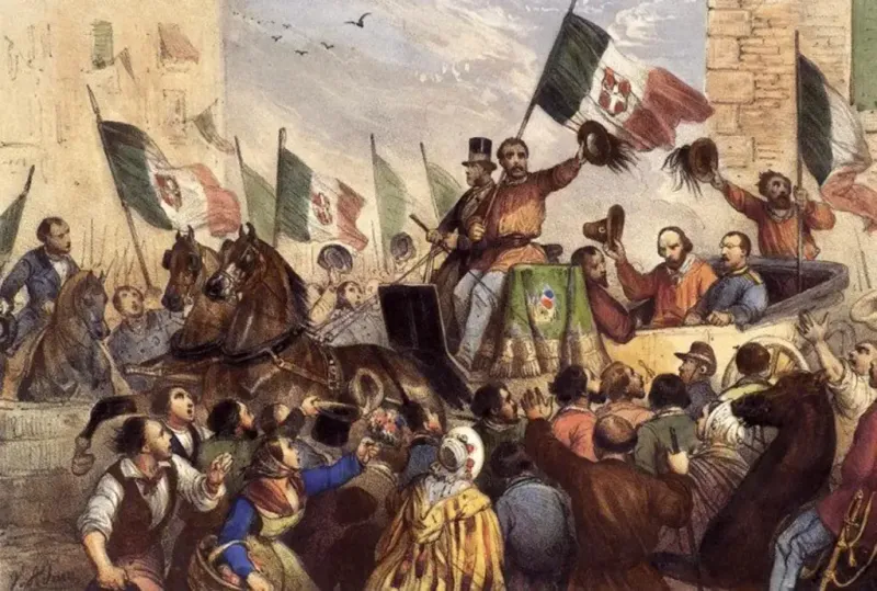Illustration of the Unification of Italy