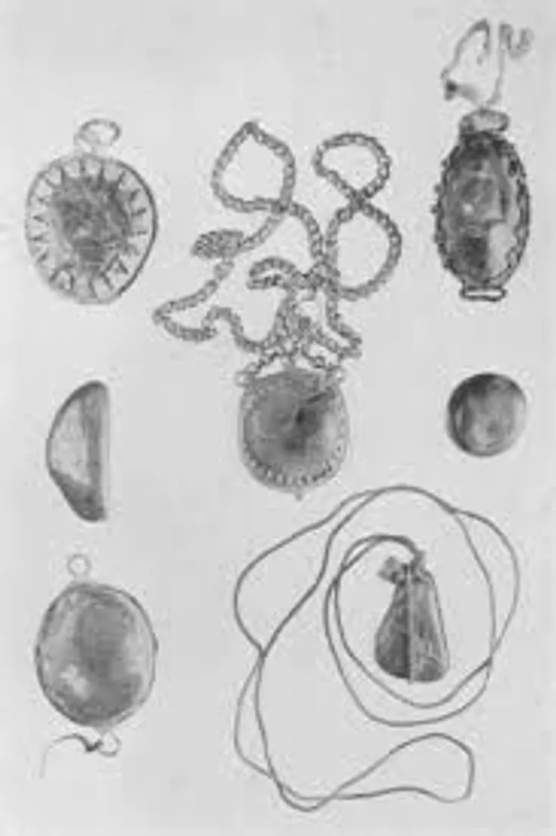 Various pendants including eaglestones.