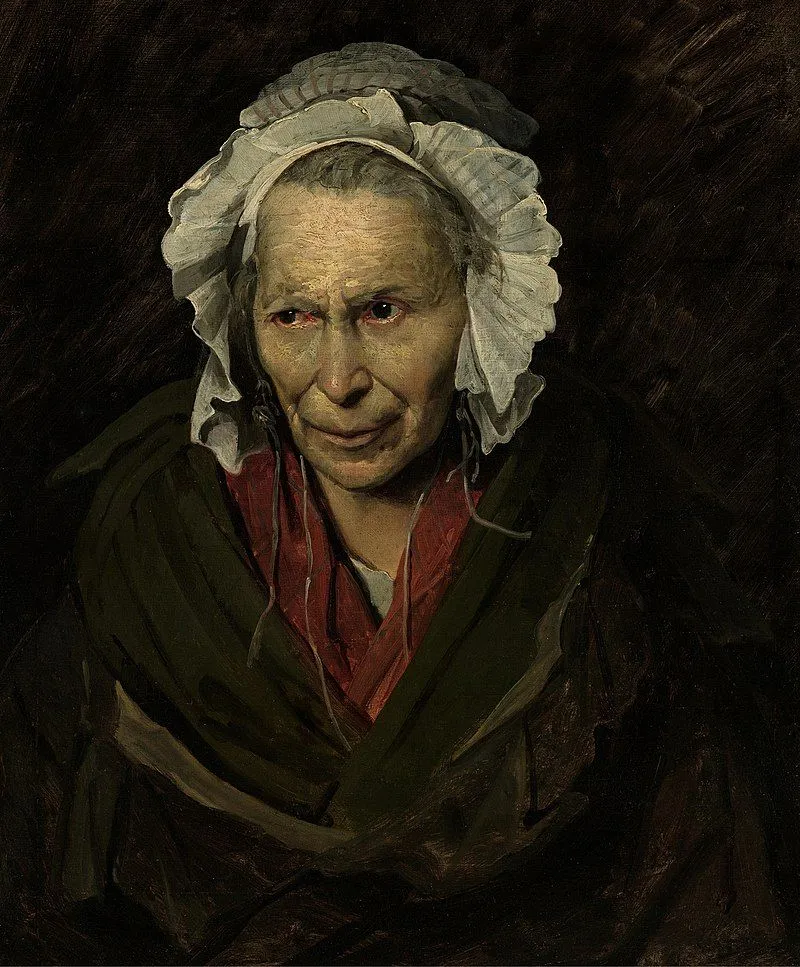 Envy symbolised by old age in Géricault’s La Monomane de l’Envie (1822). (Wikimedia Commons)