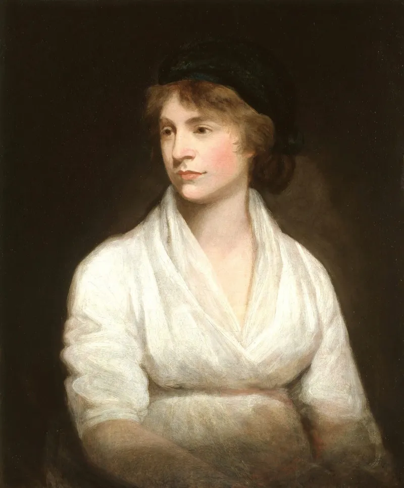 Portrait of Mary Wollstonecraft by John Opie (c.1797), National Portrait Gallery, author of A Vindication of the Rights of Woman, a foundational text in feminist thought.