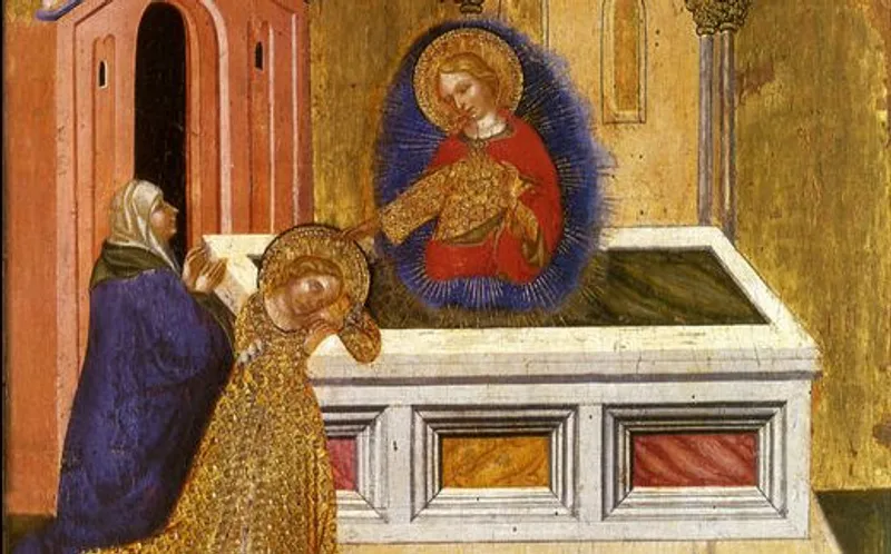 Saint Lucy dreams of Saint Agatha’s blessing.