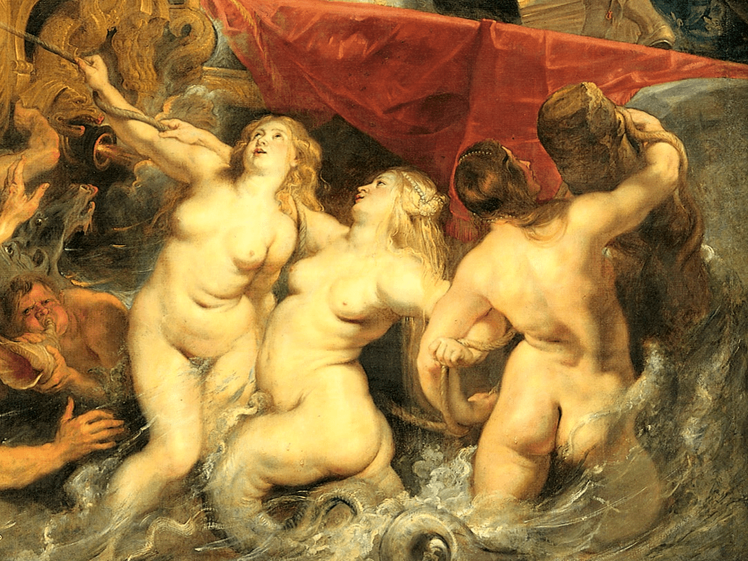 The thin line between desirably plump and overweight: detail from Rubens' The Arrival of Maria de' Medici at Marseille © Wikipedia