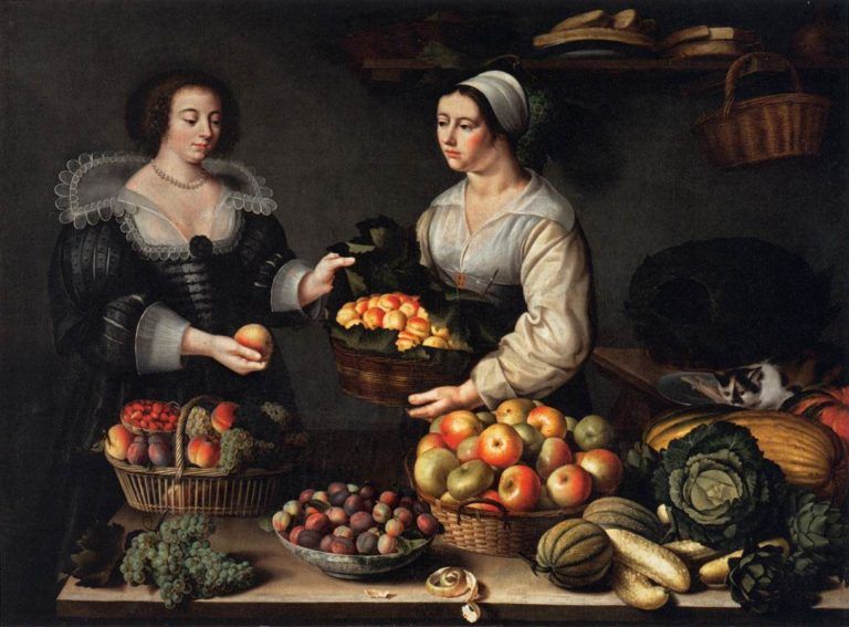 The Fruit and Vegetable Costermonger (1631), by Louise Moillon. Credit: Louvre, Paris.