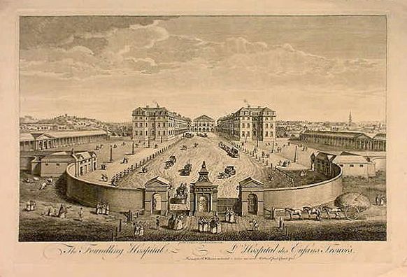 An early print of the Foundling Hospital in London Credit: Wikimedia Commons.