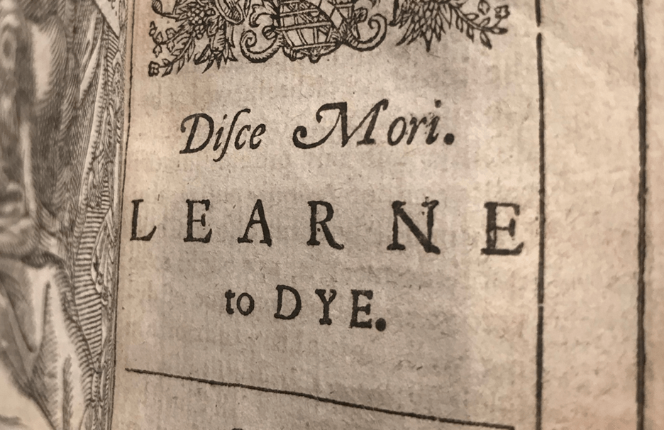 A detail from Christopher Sutton’s 1601 religious guide to a good death, Disce Mori: Learne to Dye. Credit: Folger Library.