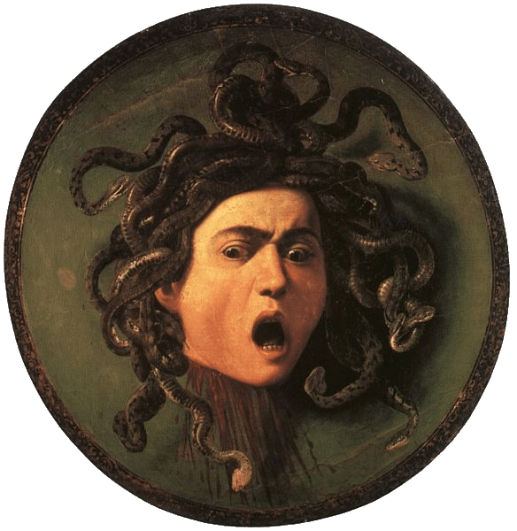 Caravaggio’s Medusa (1597) at the Uffizi Gallery, in Florence. (Wikimedia Commons)