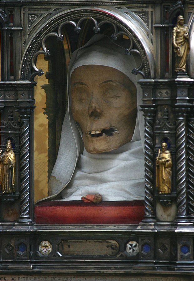 Head of St Catherine of Siena displayed at the Basilica of San Domenico. (Wikimedia Commons)