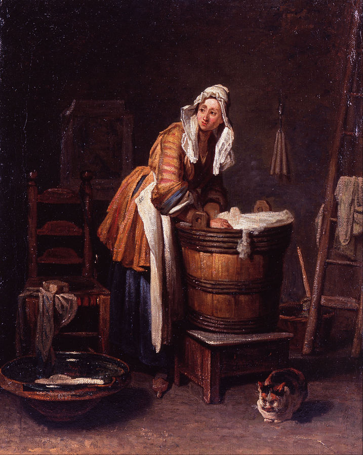 Washerwoman, by Jean Siméon Chardin (c. 1733). (Public Domain)