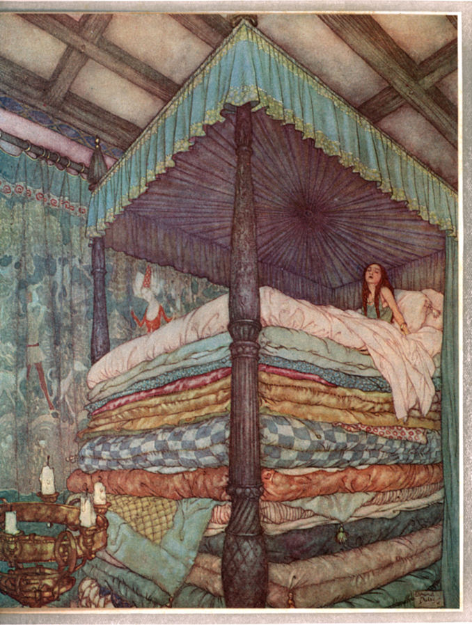 The Princess and the Pea, illustration by Edmund Dulac, 1911. (Public Domain)