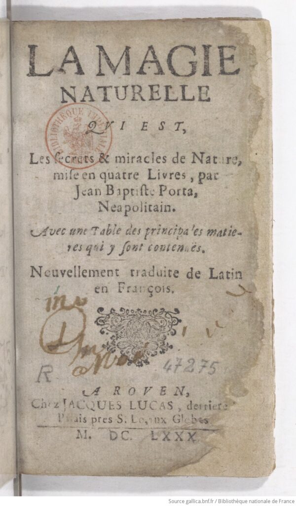 The title page of the 1580 French translation, from which the controversial recipes on virginity and other "secrets of women" were quietly removed to avoid scandal.